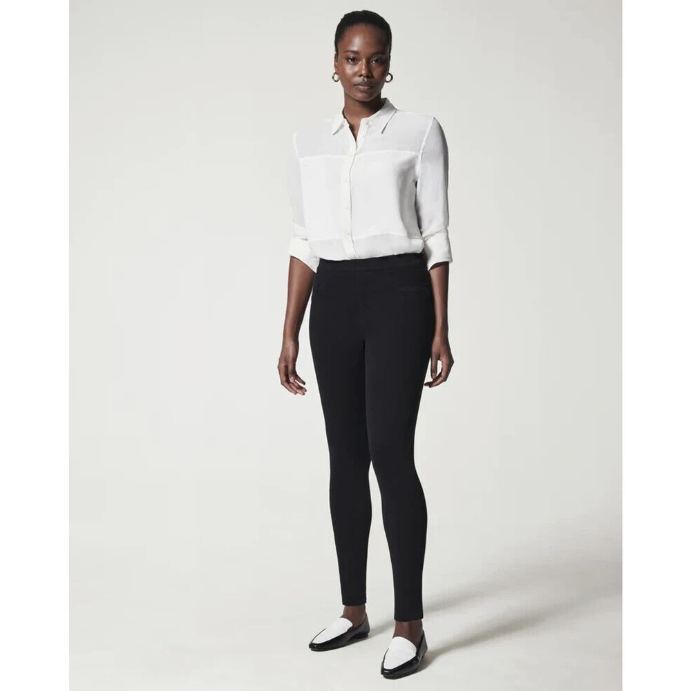 Spanx Jean-ish Ankle Leggings 20018r Black Pull On Stretch Women's Size Small - Picture 3 of 14
